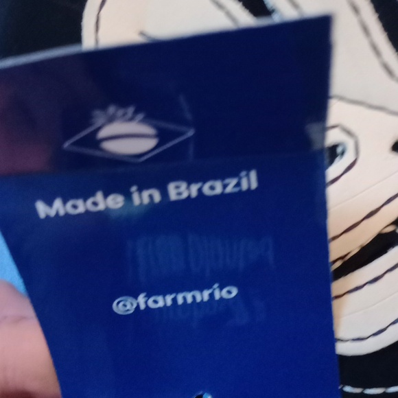 FARM Rio Black and Cream Tropical Sandals, Size 9 - Picture 2 of 6